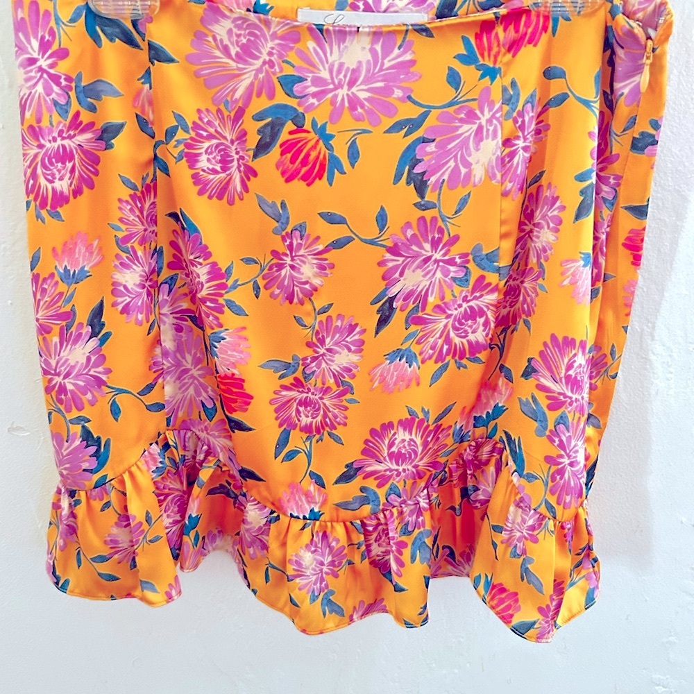 Lovers + Friends Floral Skirt in Purple and Orange